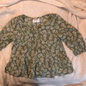 Girls Green floral blouse
